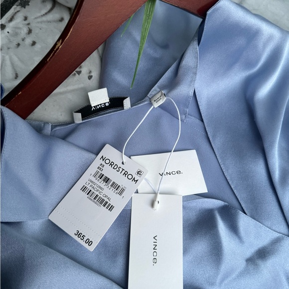 VINCE Pacific Opal Silk Dolman Draped Blouse size XS new w tags $365 - Picture 10 of 15